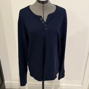 Navy blue Tecovas long sleeve shirt